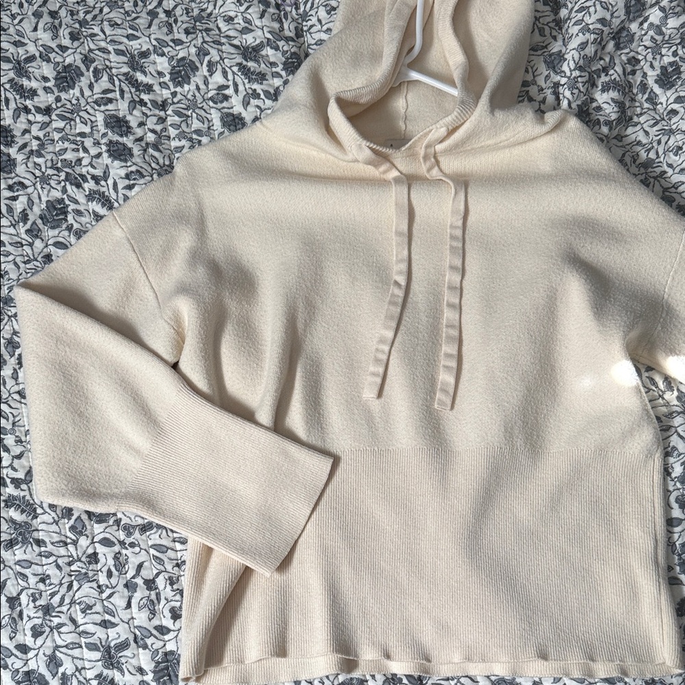 A New Day Cream Knit Hoodie, Size Small